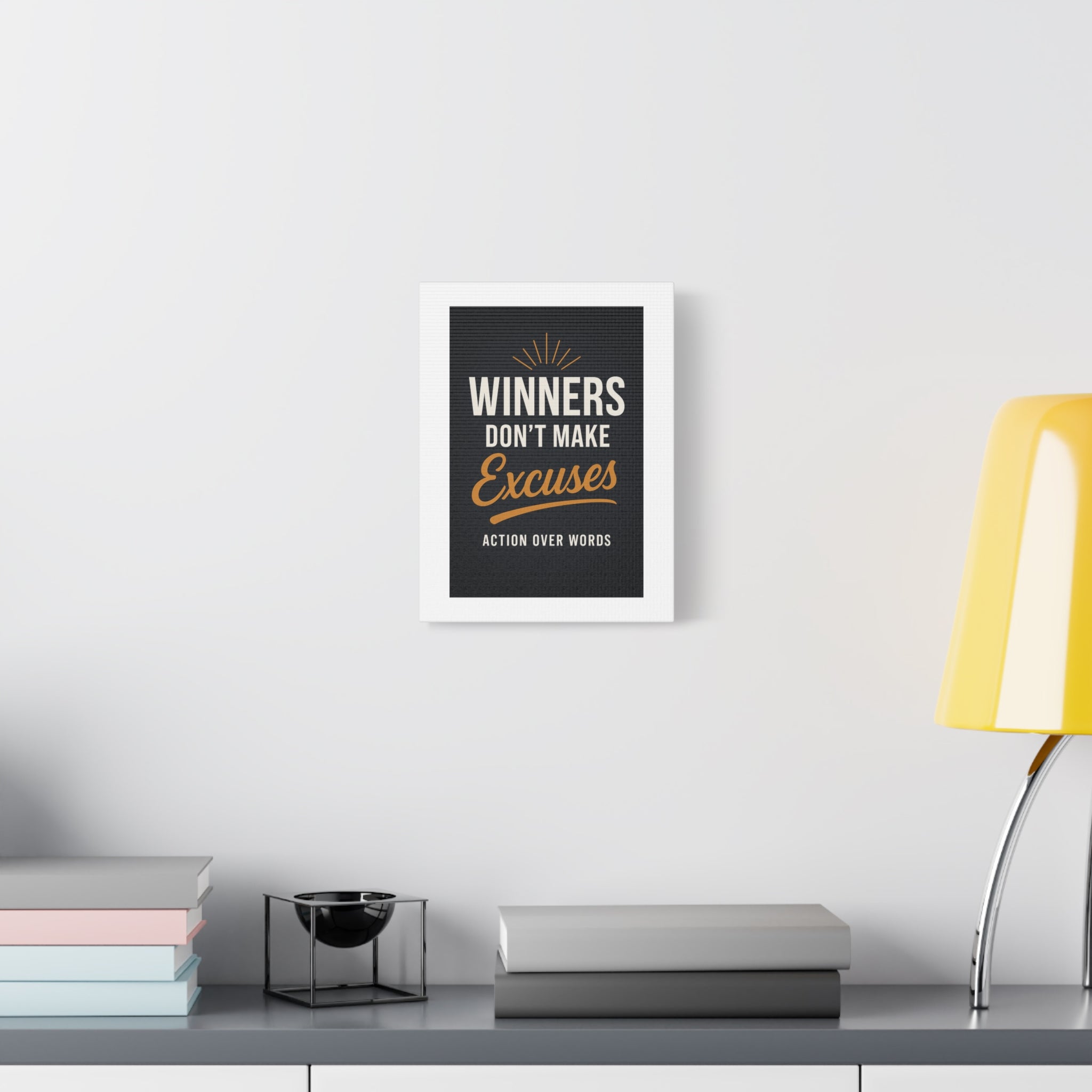 Motivational Canvas Art: "Winners Don't Make Excuses"