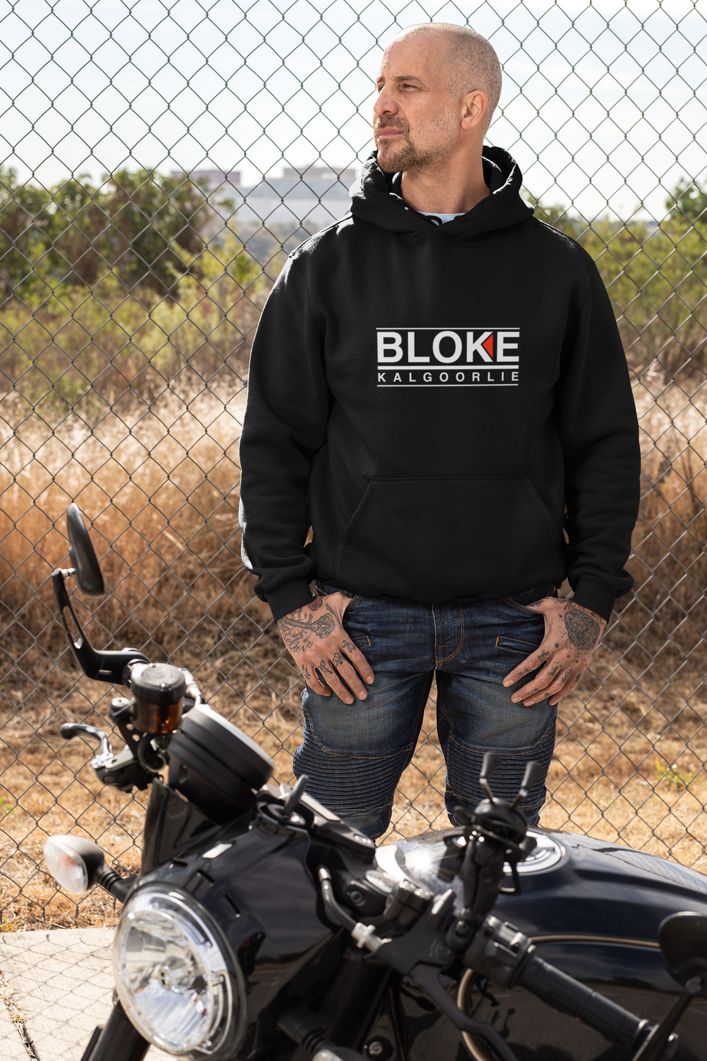 “BLOKE KALGOORLIE” Hoodie – Built for the Heat, the Dust, and the Pub Run