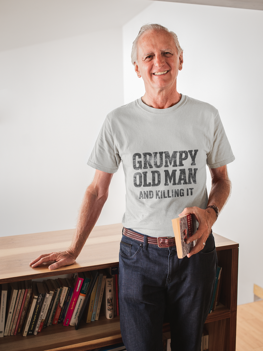 Grumpy Old Man T-Shirt - "Grumpy Old Man and Killing It" Funny Dad Tee