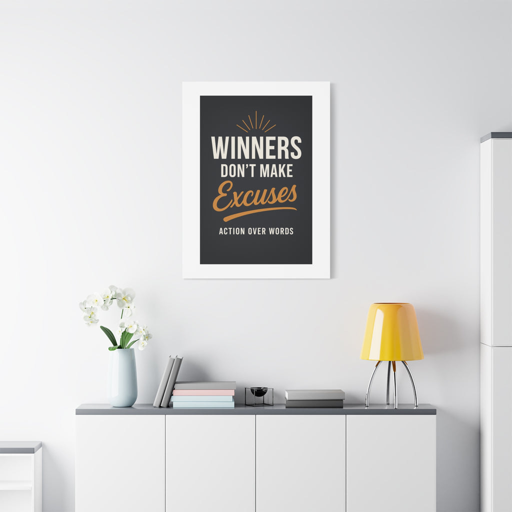 Motivational Canvas Art: "Winners Don't Make Excuses"
