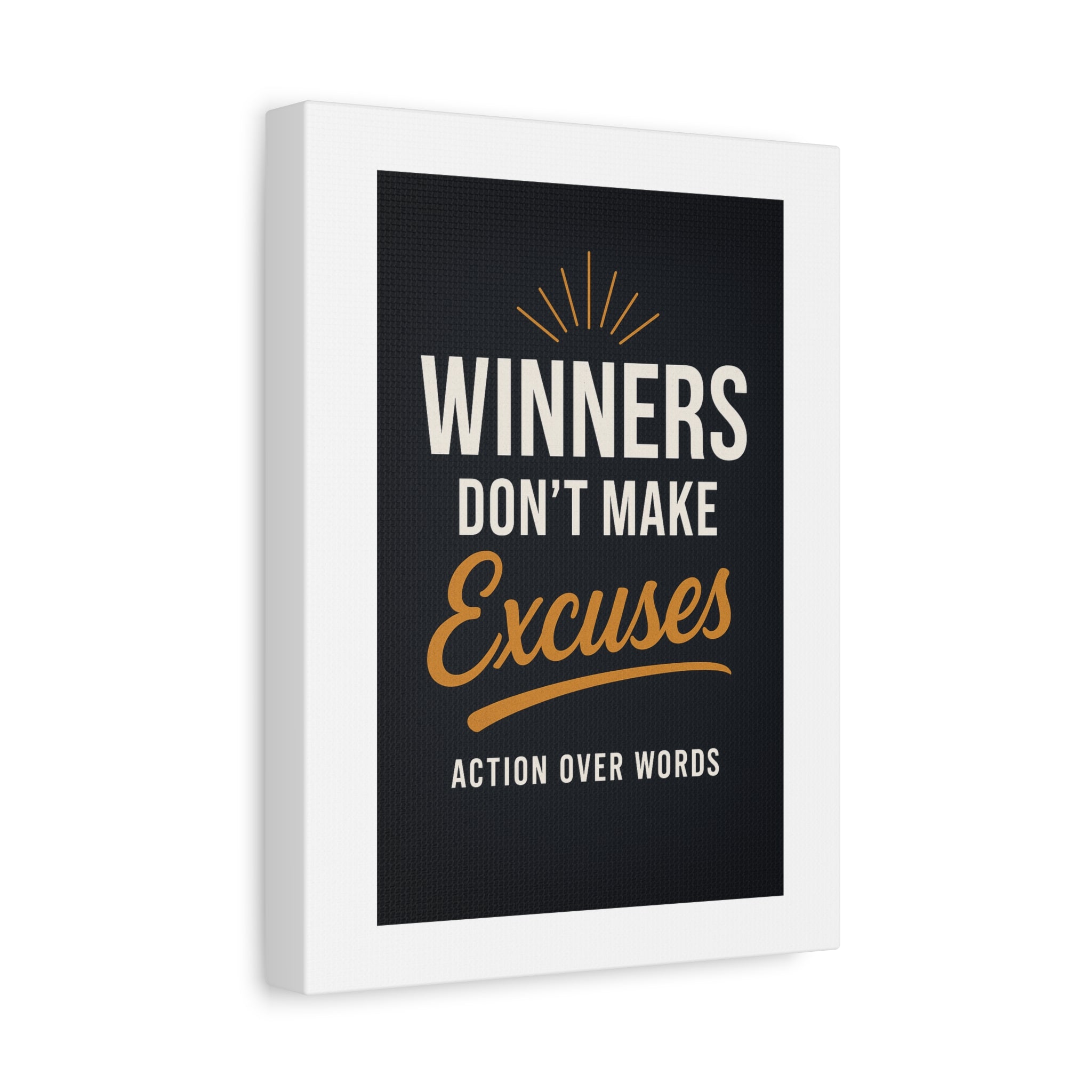 Motivational Canvas Art: "Winners Don't Make Excuses"