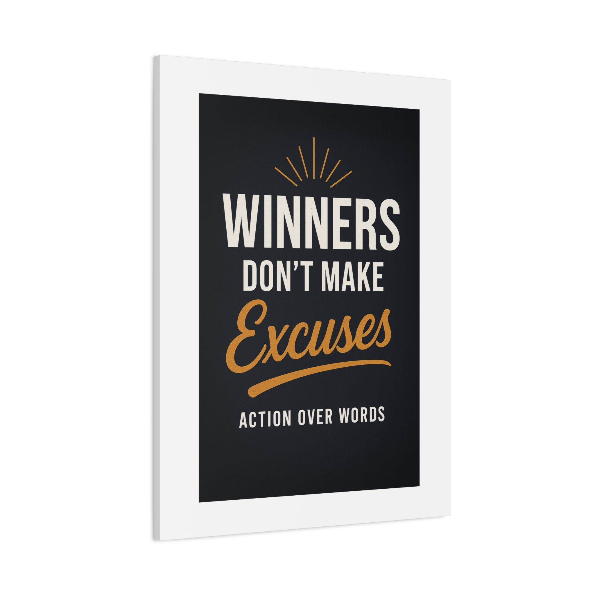 Motivational Canvas Art: "Winners Don't Make Excuses"